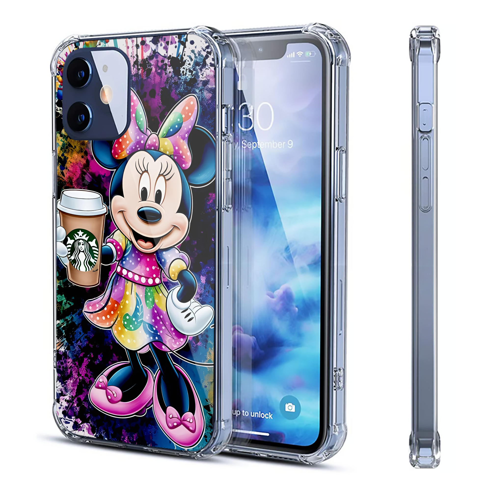 （画像用） ミッキーマウス Mickey Mouse 【iPhone 12シリーズ対応】透明スマホケース（クリアソフトケース）